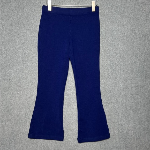 St. John Women’s Wool Blend High Rise Flared Cropped Blue Pants Sz 4 - Picture 1 of 5